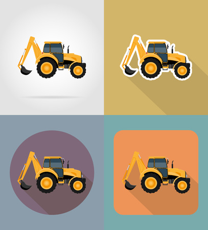 tractor flat icons vector illustration isolated on backgroundの写真素材