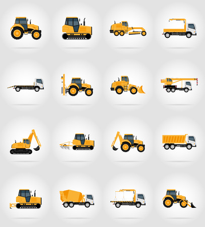 automobile transport for repair and construction flat icons vector illustration isolated on backgroundの写真素材
