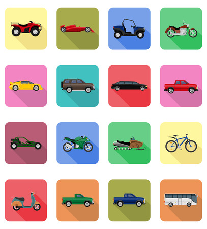 transport flat icons vector illustration isolated on backgroundの写真素材