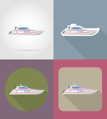 yaht flat icons vector illustration isolated on backgroundの写真素材