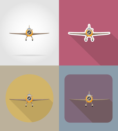 airplane flat icons vector illustration isolated on backgroundの写真素材