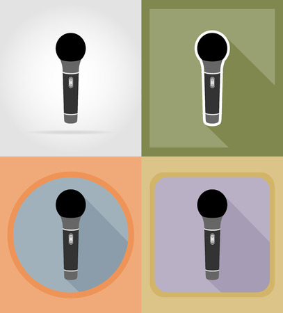 microphones flat icons vector illustration isolated on backgroundの写真素材