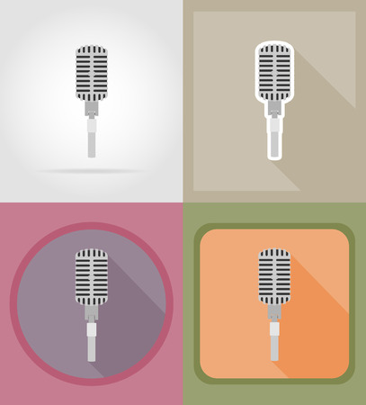 microphones flat icons vector illustration isolated on backgroundの写真素材