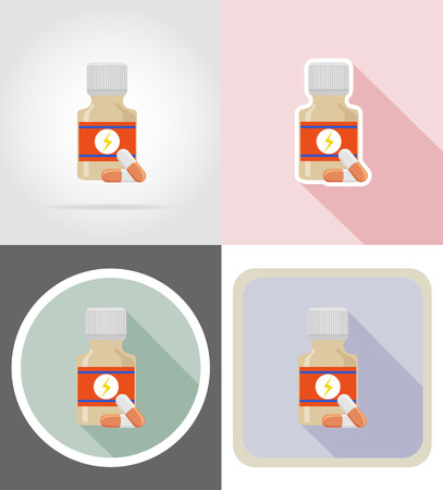 pilss flat icons vector illustration isolated on backgroundの写真素材