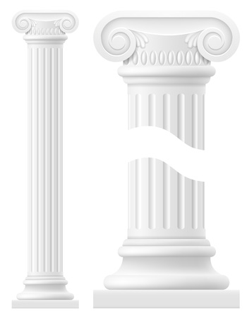 antique column stock vector illustration isolated on white backgroundの写真素材