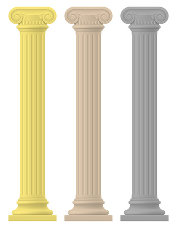 antique column stock vector illustration isolated on white backgroundの写真素材