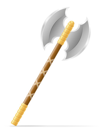 battle axe medieval stock vector illustration isolated on white backgroundの写真素材