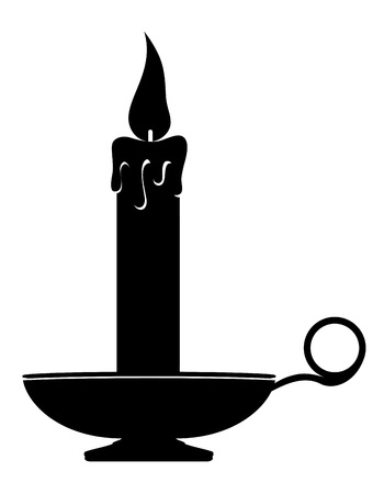 candle with candlestick old retro vintage icon stock vector illustration isolated on white backgroundの写真素材