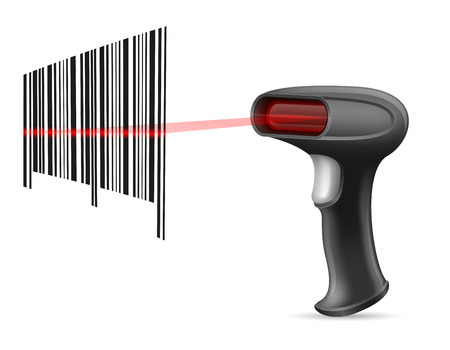 barcode scanner stock vector illustration isolated on white backgroundの写真素材