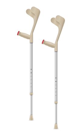 medical telescopic stick crutches vector illustration isolated on white backgroundの写真素材