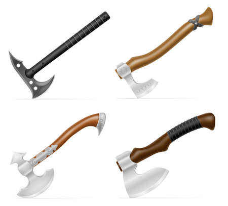 ancient warrior battle ax vector illustration isolated on white backgroundのイラスト素材