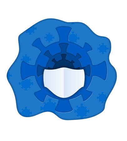 coronavirus paper cut art banner vector illustration background for you designのイラスト素材