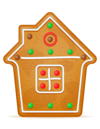 christmas gingerbread cookies for new year's holiday celebration vector illustration isolated on white backgroundのイラスト素材