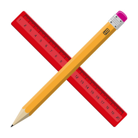 school stationery items for education flat icon vector illustration isolated on white backgroundのイラスト素材