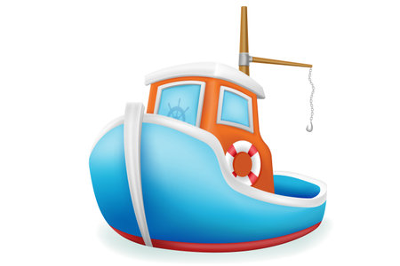 fishing boat schooner longboat for industrial fishing vector illustration isolated on white backgroundのイラスト素材
