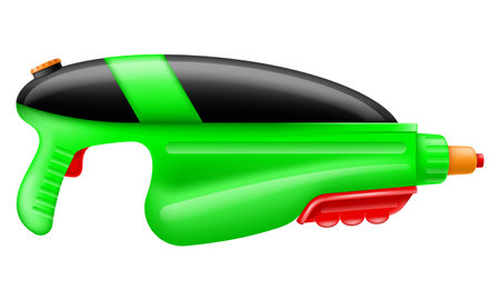 plastic water gun for kids games vector illustration isolated on white backgroundのイラスト素材