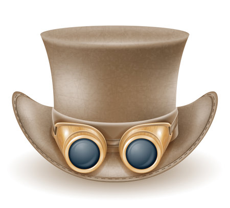 retro steampunk style hat vector illustration isolated on white backgroundのイラスト素材