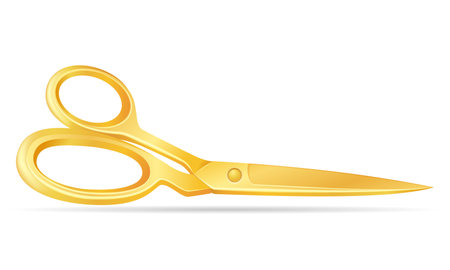 metal scissors for tailor or barber stationery equipment vector illustration isolated on white backgroundのイラスト素材