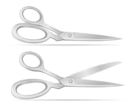 metal scissors for tailor or barber stationery equipment vector illustration isolated on white backgroundのイラスト素材