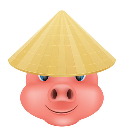 pig snout emoji sticker vector illustration isolated on white backgroundのイラスト素材