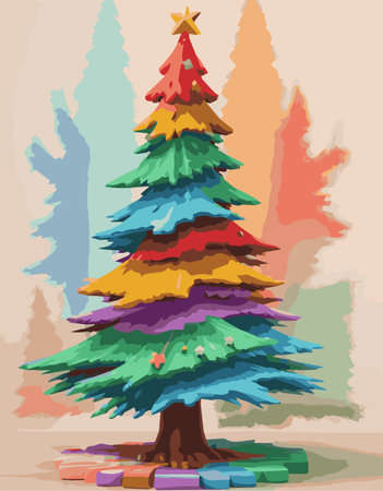 christmas new year tree is the main attribute of the winter holiday stock vector illustrationのイラスト素材