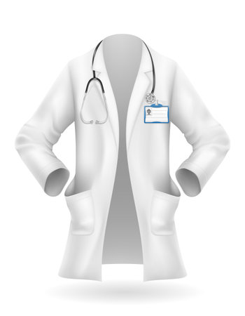doctor uniform robe work clothes vector illustration isolated on white backgroundのイラスト素材