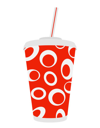 paper cup for soda stock vector illustration isolated on white backgroundのイラスト素材