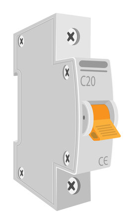 automatic electrical switches circuit breaker stock vector illustration isolated on white backgroundのイラスト素材
