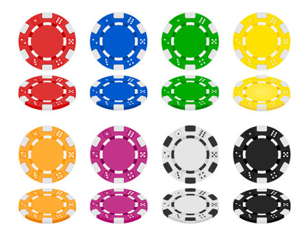 casino chips stock vector illustration isolated on white backgroundのイラスト素材