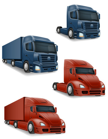 freight truck car delivery cargo anl big vector illustration isolated on white backgroundのイラスト素材