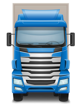 freight truck car delivery cargo anl big vector illustration isolated on white backgroundのイラスト素材