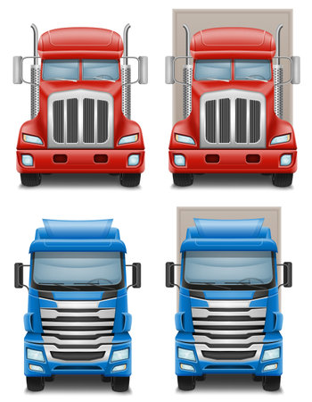 freight truck car delivery cargo anl big vector illustration isolated on white backgroundのイラスト素材