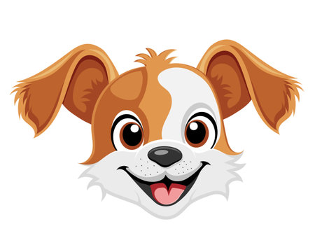 small puppy dog flat cartoon vector illustration isolated on white backgroundのイラスト素材