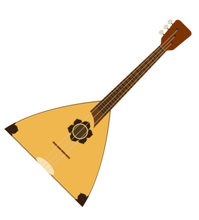 balalaika musical instrument flat style vector illustration isolated on white backgroundのイラスト素材