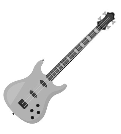 electric guitar musical instrument flat style vector illustration isolated on white backgroundのイラスト素材