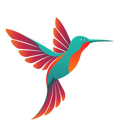 hummingbird beautiful little bird stylish logo for your business vector illustration isolated on white backgroundのイラスト素材