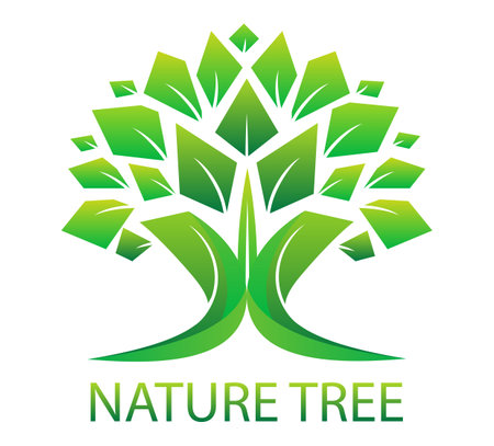 nature tree ecology logo for your business or company vector illustration isolated on white backgroundのイラスト素材
