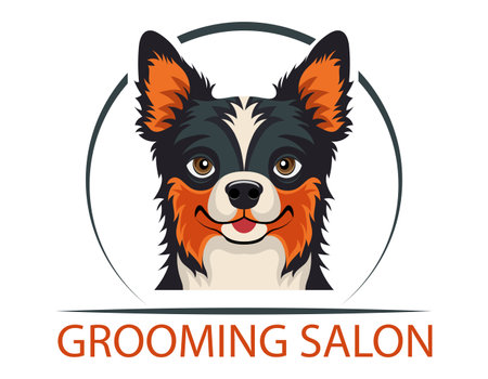 grooming pet cats and dogs logo for your business or company vector illustration isolated on white backgroundのイラスト素材