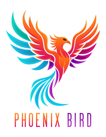 phoenix bird logo creative and original for your business or company vector illustration isolated on white backgroundのイラスト素材