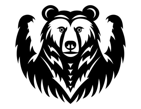 bear grizzly logo creative and original for your business or company logotype vector illustration isolated on white backgroundのイラスト素材