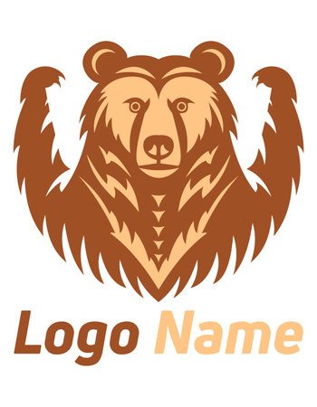 bear grizzly logo creative and original for your business or company logotype vector illustration isolated on white backgroundのイラスト素材