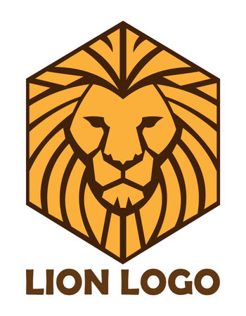 lion logo creative and original for your business or company logotype vector illustration isolated on white backgroundのイラスト素材