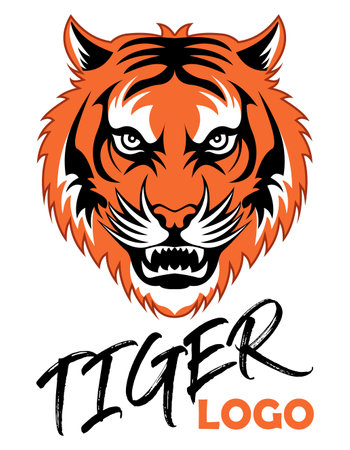 tiger logo creative and original for your business or company logotype vector illustration isolated on white backgroundのイラスト素材
