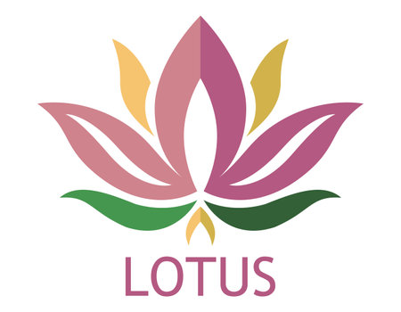 lotus balance harmony logo creative and original for your business or company logotype vector illustration isolated on white backgroundのイラスト素材