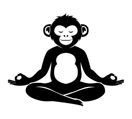 monkey gorilla chimpanzee logo creative and original for your business or company logotype vector illustration isolated on white backgroundのイラスト素材