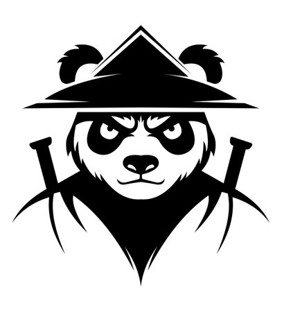 panda bear logo creative and original for your business or company logotype vector illustration isolated on white backgroundのイラスト素材
