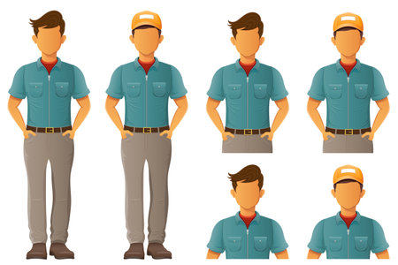 young man is handsome modern and promising vector illustration isolated on white backgroundのイラスト素材