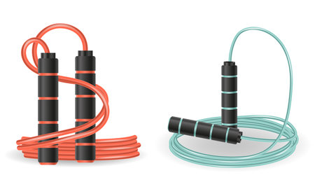 skipping rope sports equipment for fitness stock cartoon vector illustration isolated on white backgroundのイラスト素材
