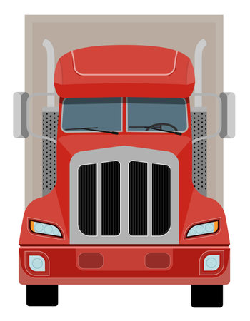 freight truck car delivery cargo vector illustration flat style isolated on white backgroundのイラスト素材