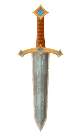 detailed vector illustration showing of fantasy and ancient weapons sword isolated on white backgroundのイラスト素材